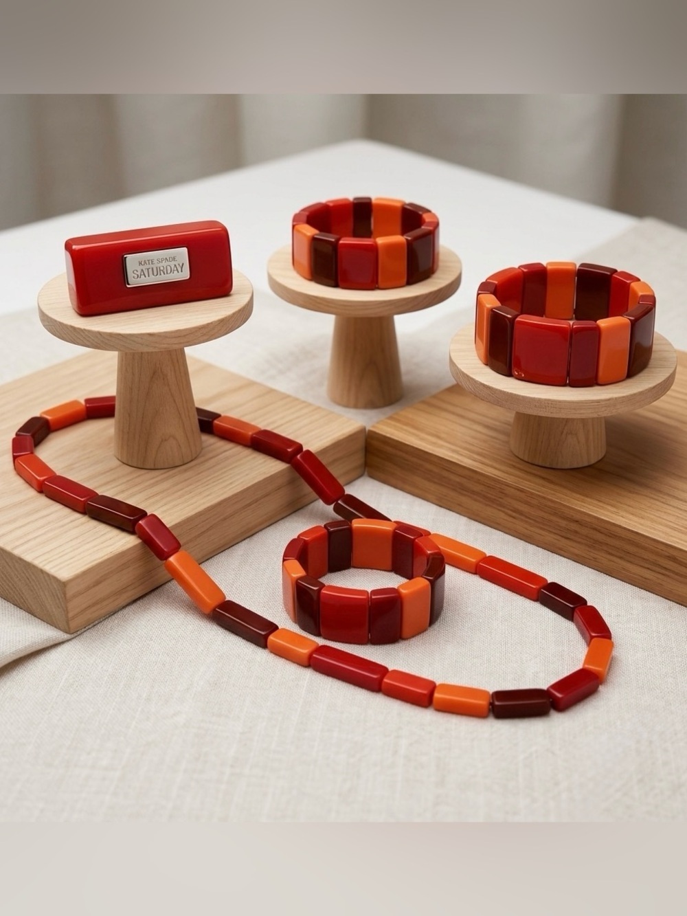 Kate Spade Saturday Block Necklace & Bracelet Set SoHo Vintage 2014 (EUC) - Picture 2 of 8
